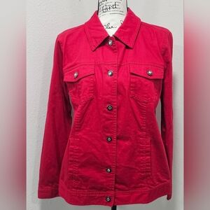 Denim&Co Red Jean Jacket